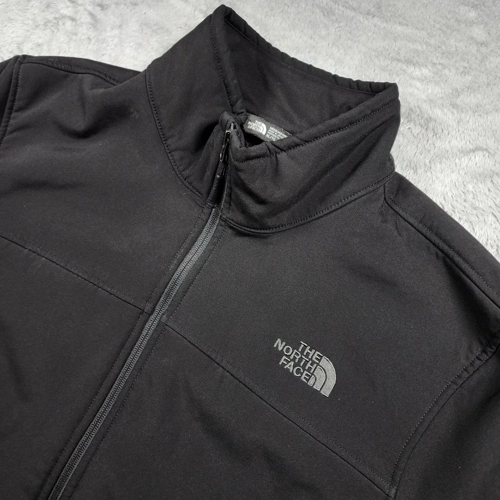The North Face Windwall Jacket Mens XL Black Softshell Windbreaker Fleece Zip
